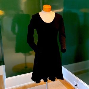 Black scoop neck cashmere White + Warren dress